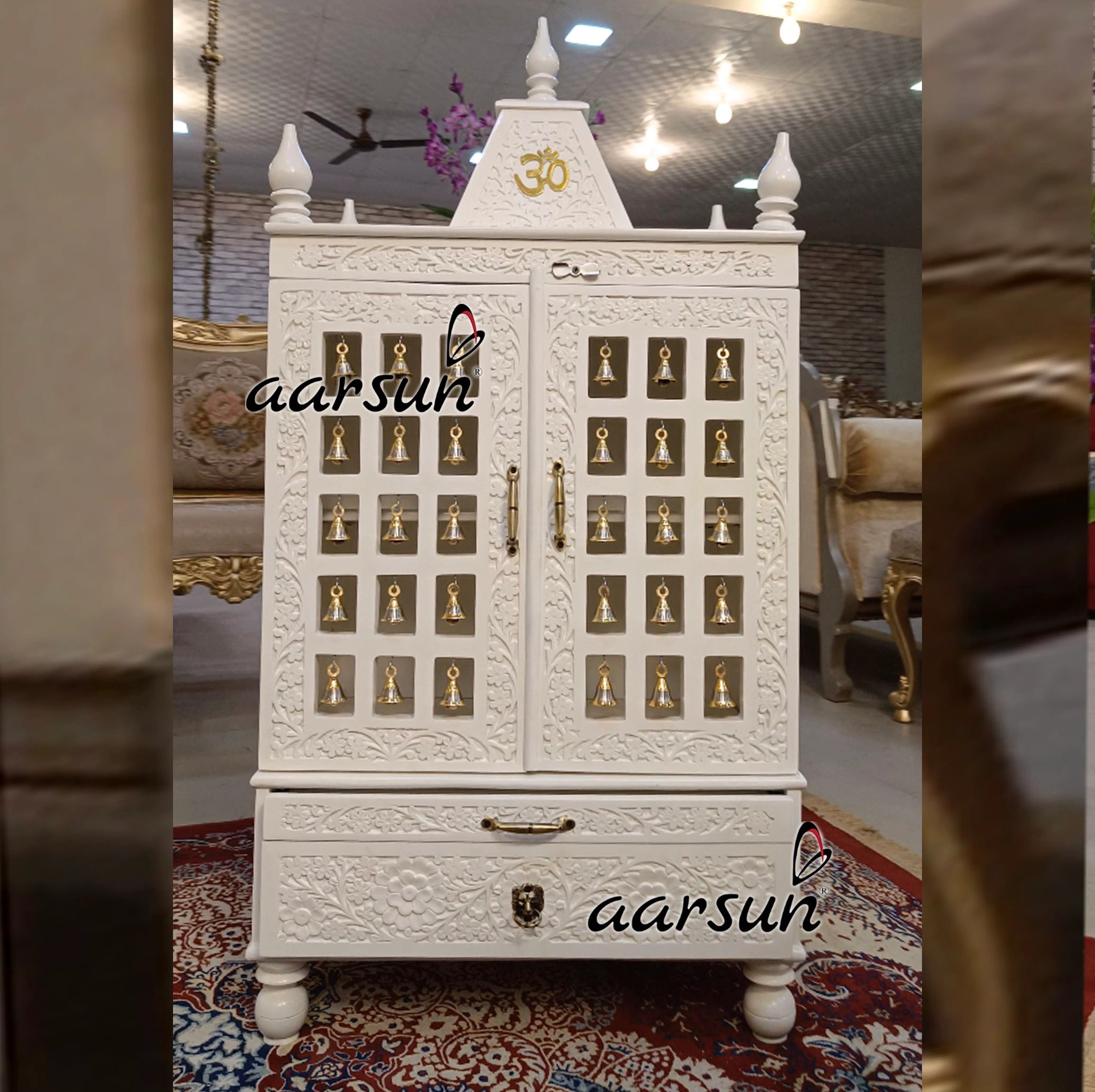 wooden mandir, latest design mandir, royal wooden mandir, wooden mandir new designs, latest royal hand carved temples, hand carved temples, Aarsun temples