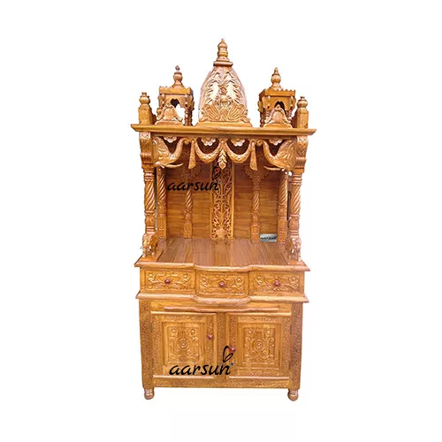 UH-MNDR-0027 Teak Wood Pooja Temple