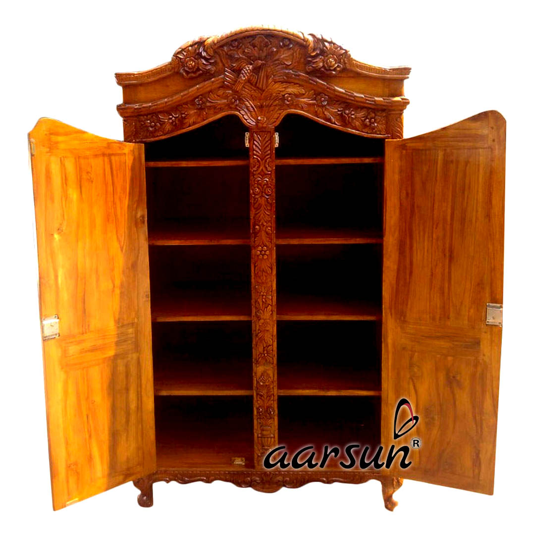 Image for Aarsun Handmade Wooden Almirah Wardrobe ALM-0013-2