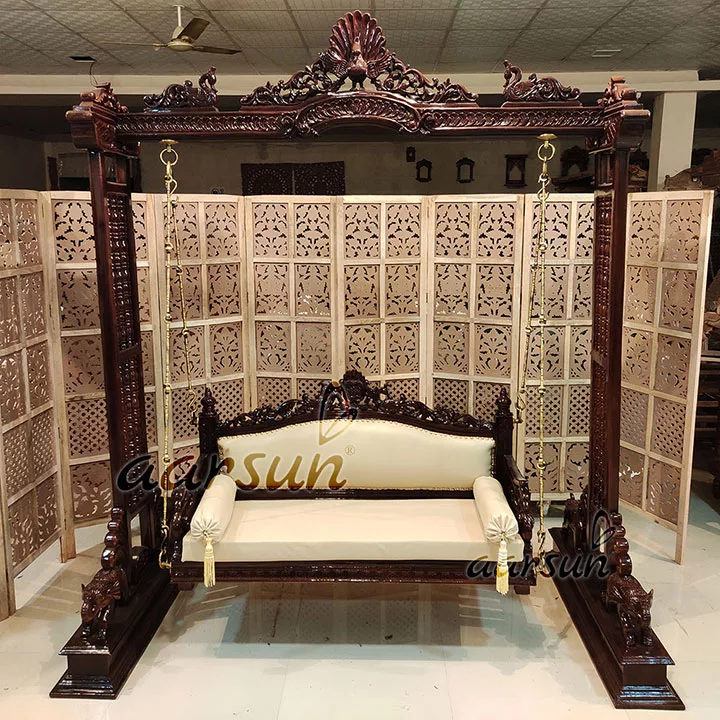 UH-YT-158 Wooden Floor Standing Swing