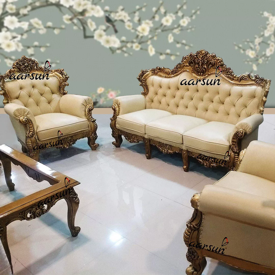 Fully carved Wooden Sofa Set - Living Room Carved Furniture UH-YT-104