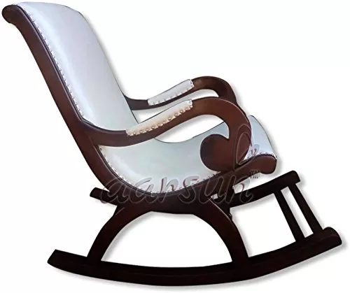 leather Rocking Chair wooden frame