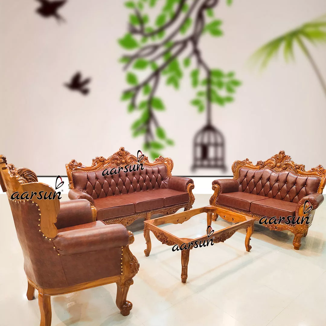 Image for Brown Leatherette Royal Sofa for Living Area UH-YT-217