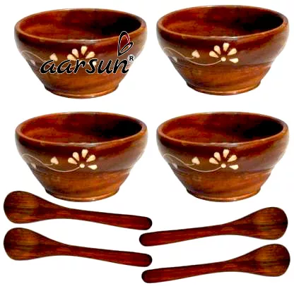 Image for Wooden Bowls Spoons Set of 4 SBOWL-001