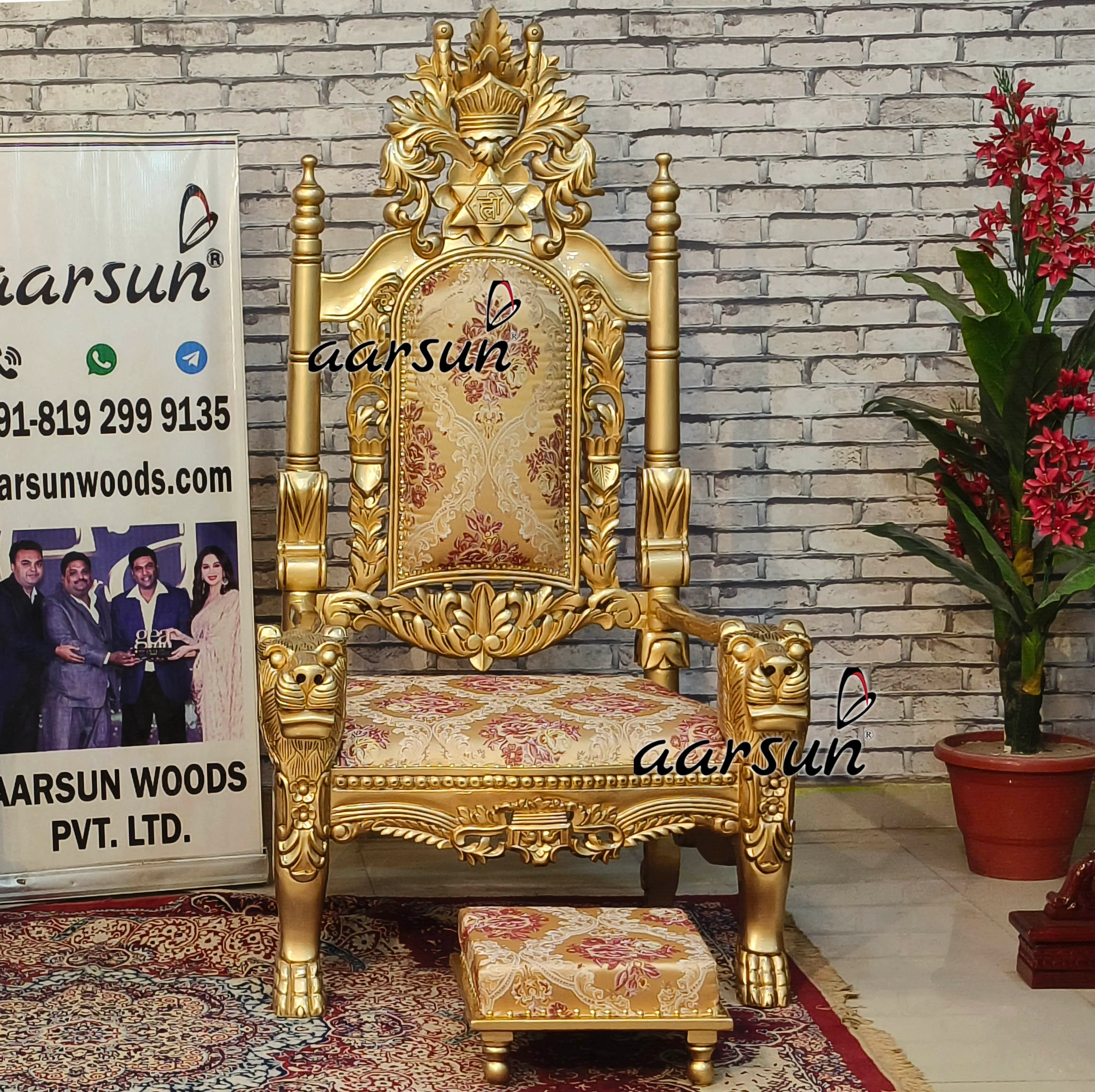 Guru Ji Sighasan with Hreem Beej Mantra - Image 2