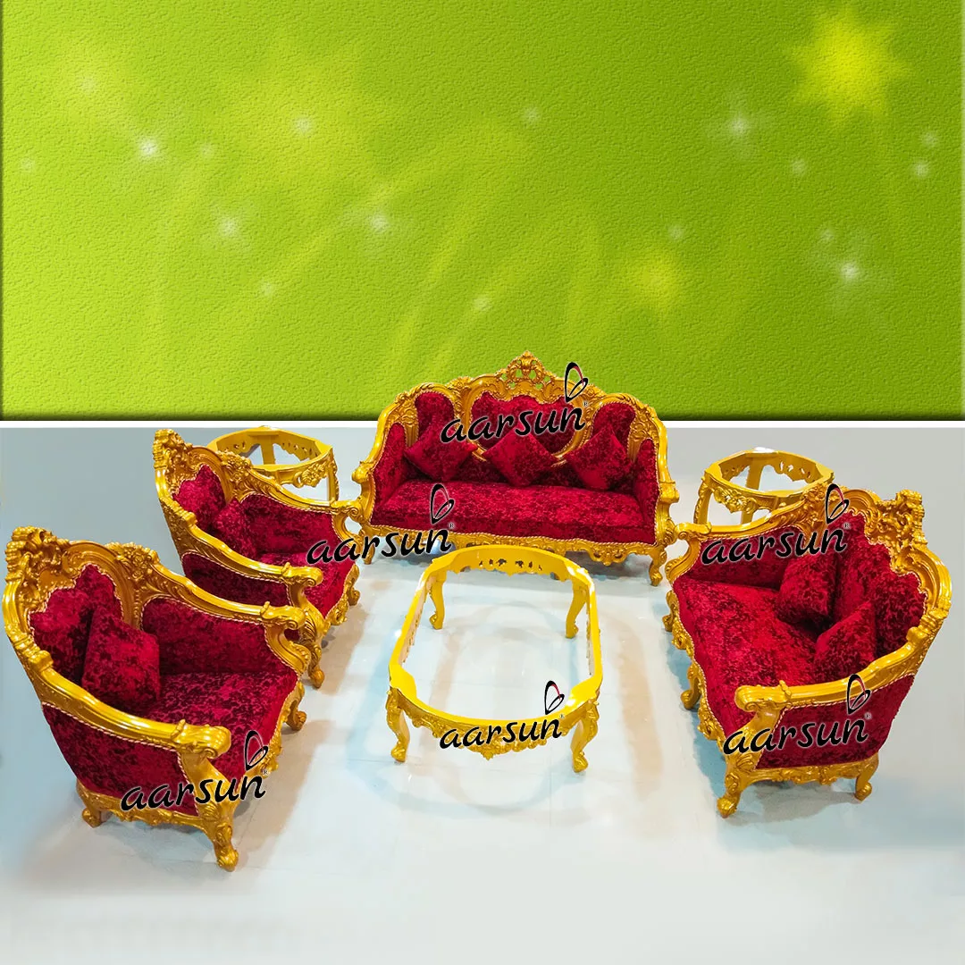 Image for Gold Finish Royal look Sofa Set UH-YT-108