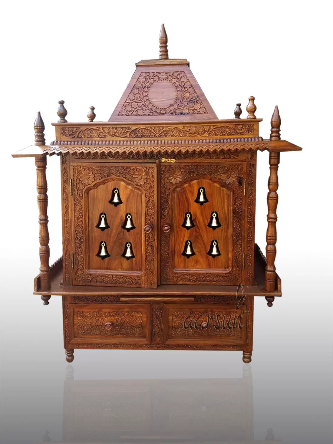 Door Wooden Temple Sheesham Wood UH-MNDR-0106-A