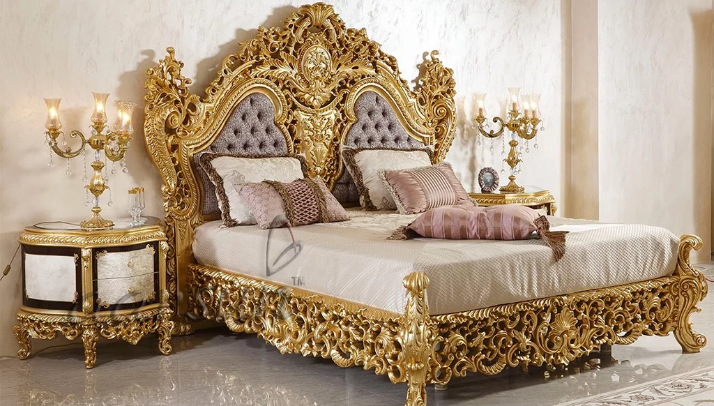 Fully Carved Home Furniture Set Golden Polish UH-ROYAL-0001-B