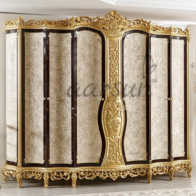 Fully Carved Home Furniture Set Golden Polish UH-ROYAL-0001-C