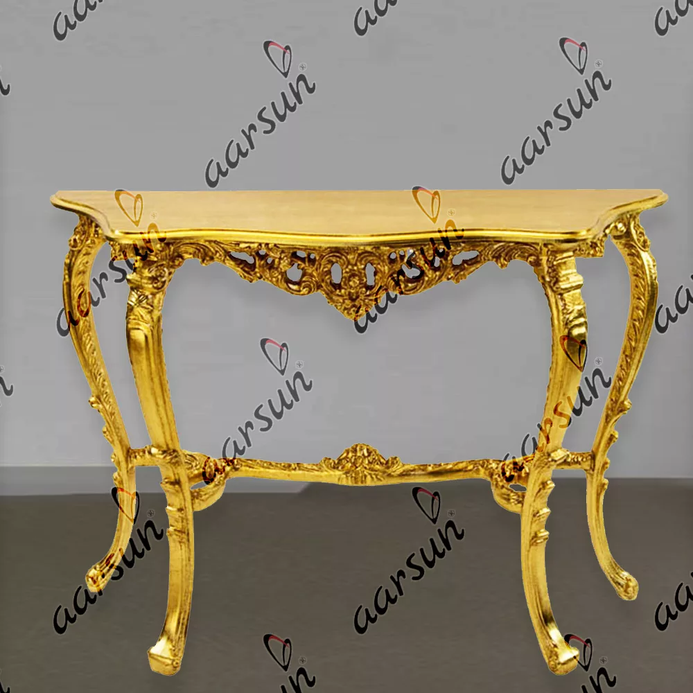 Handcrafted Gold Foyer Table