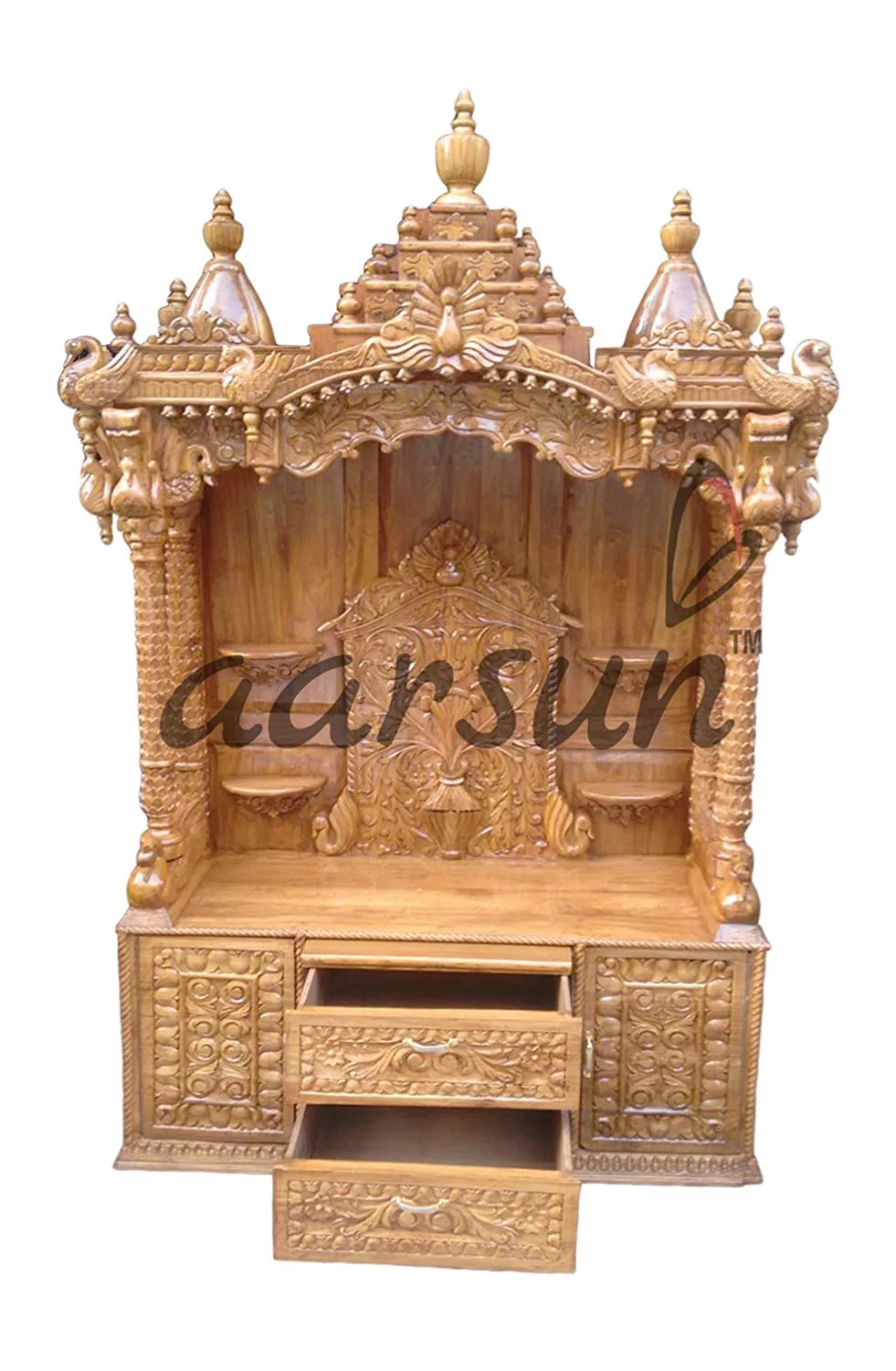 Handcrafted Wood Temple Cabinet UH-MNDR-0012-A