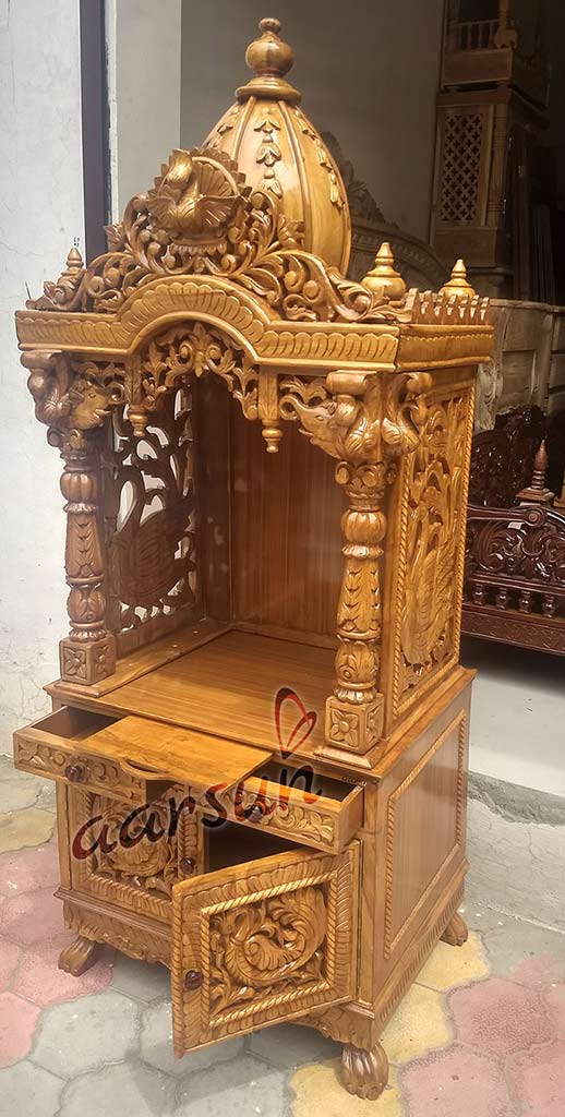 Large Wooden Temple Handmade Pooja Unit UH-MNDR-0116-B