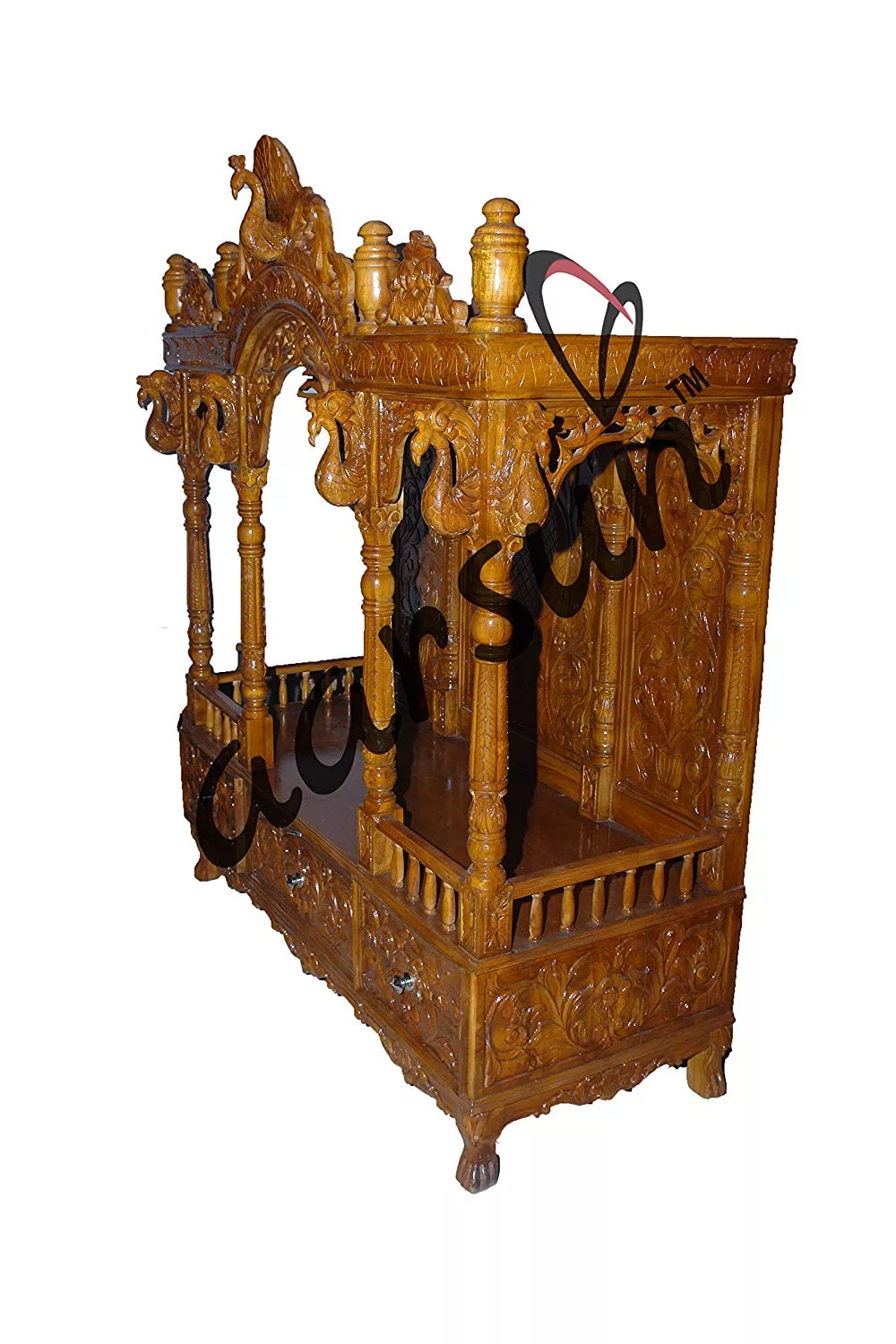 Teak Wood Temple UH-MNDR-0172-B