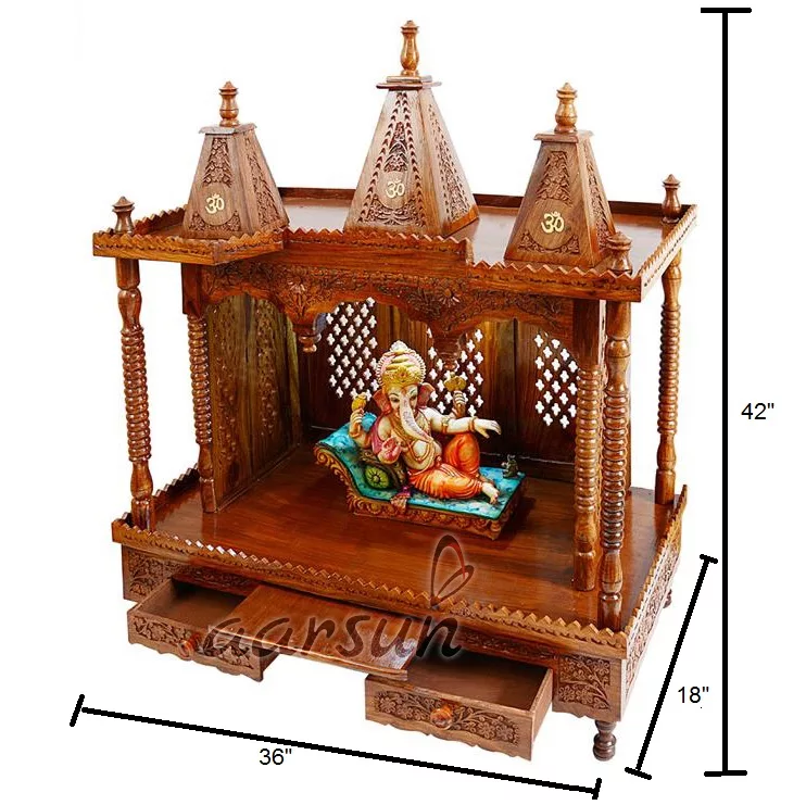 Wooden Pooja Mandir UH-MNDR-7255