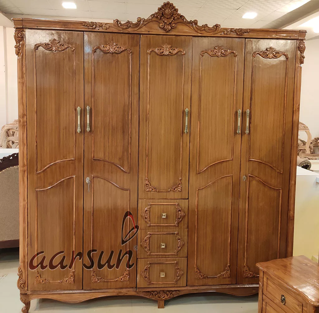 Antique Polish Simple Wooden Bed – UH-BED-0031-C