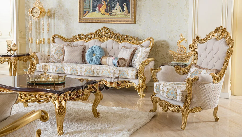 Antique Sofa Design in gold finish UH-SF-0049-A