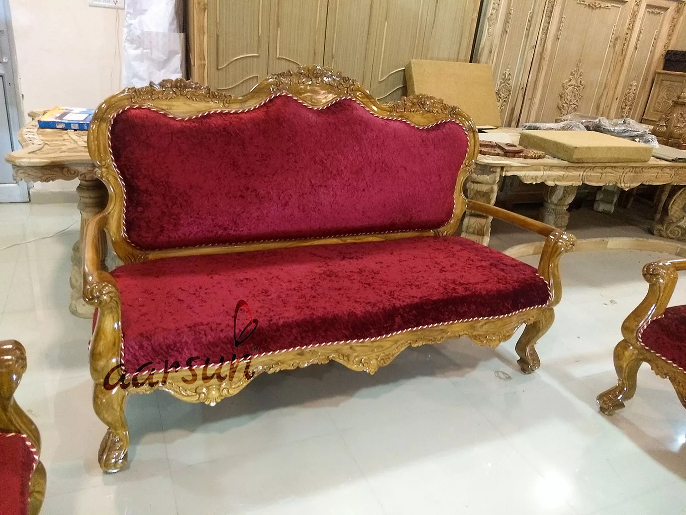 Carved Sofa Set Living Room Furniture UH-SF-0054-D