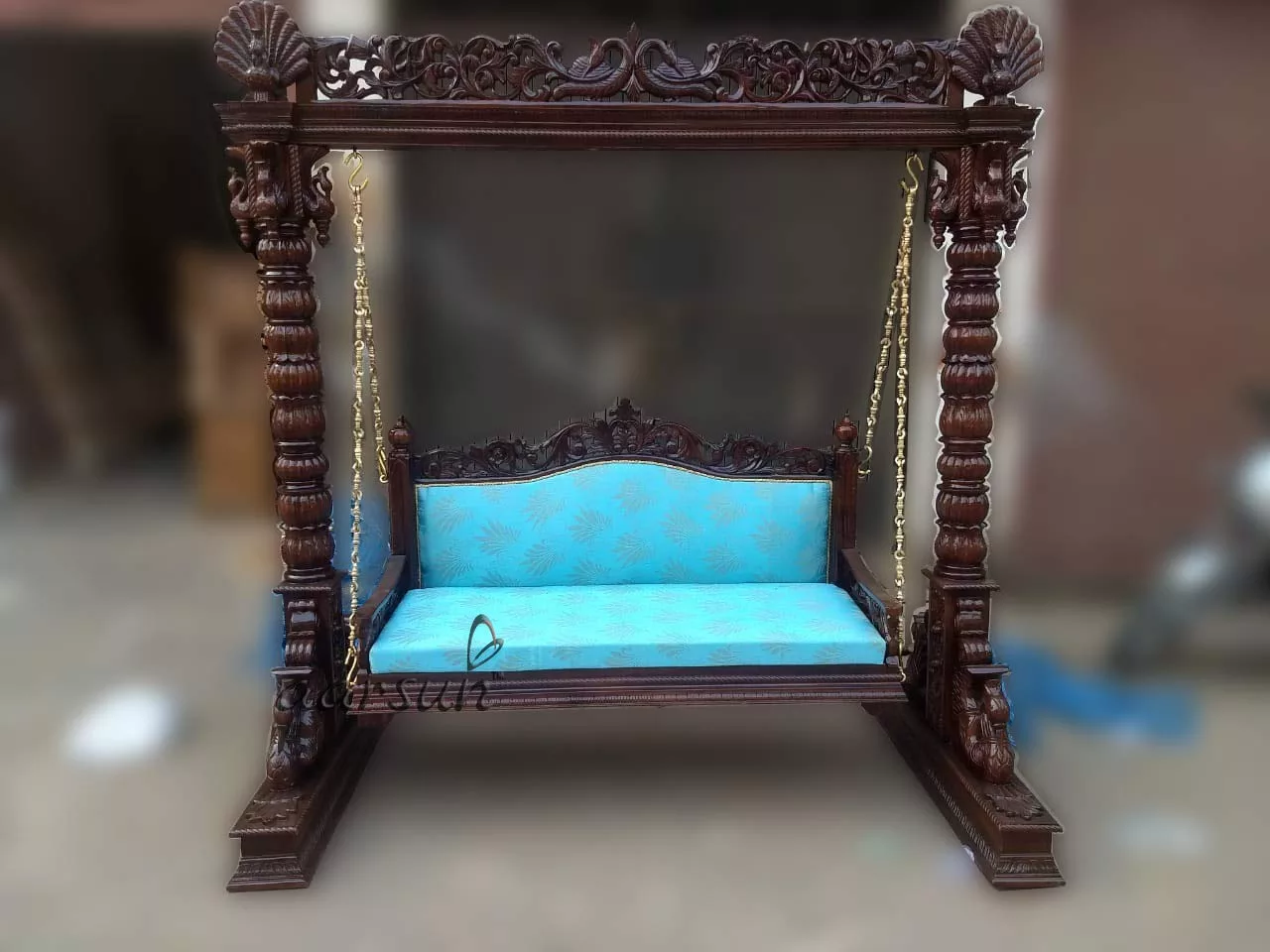 UH-SWG-0010 Aarsun Carved Wooden Swings Jhoola