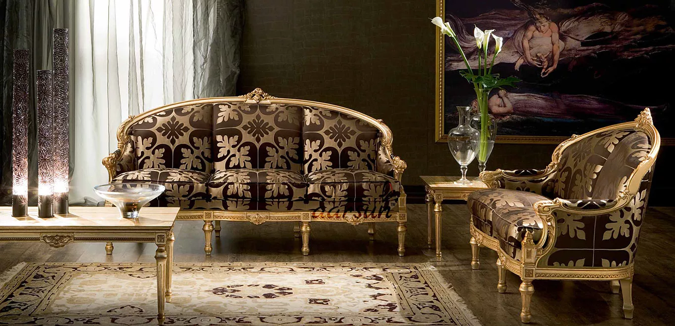 UH-SF-0004 Royal style Wooden Classic Sofa Set