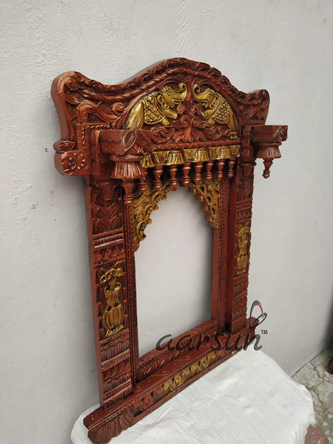 Wooden Solid Wood Elephant Jharokha Frame, Top Quality Design Elephant Jharokha