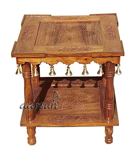 Image for Folding Wooden Table with Brass Bells UH-SDTB-0001-C