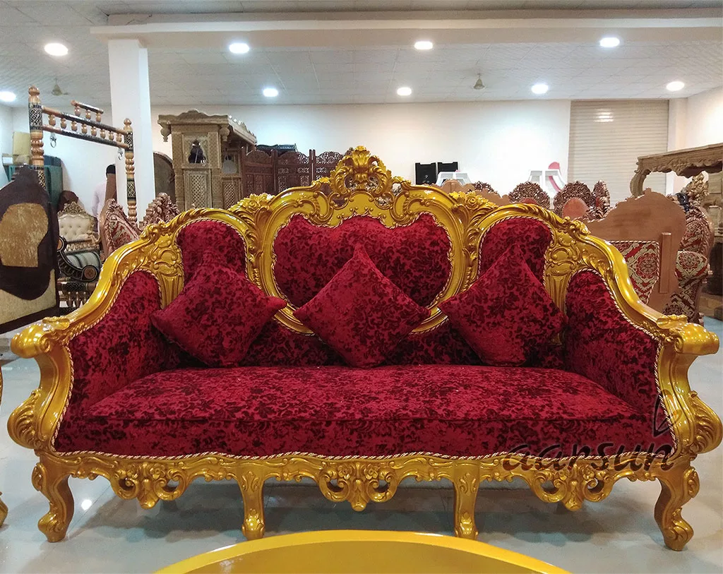 Gold Finish Royal look Sofa Set UH-SF-0024-3