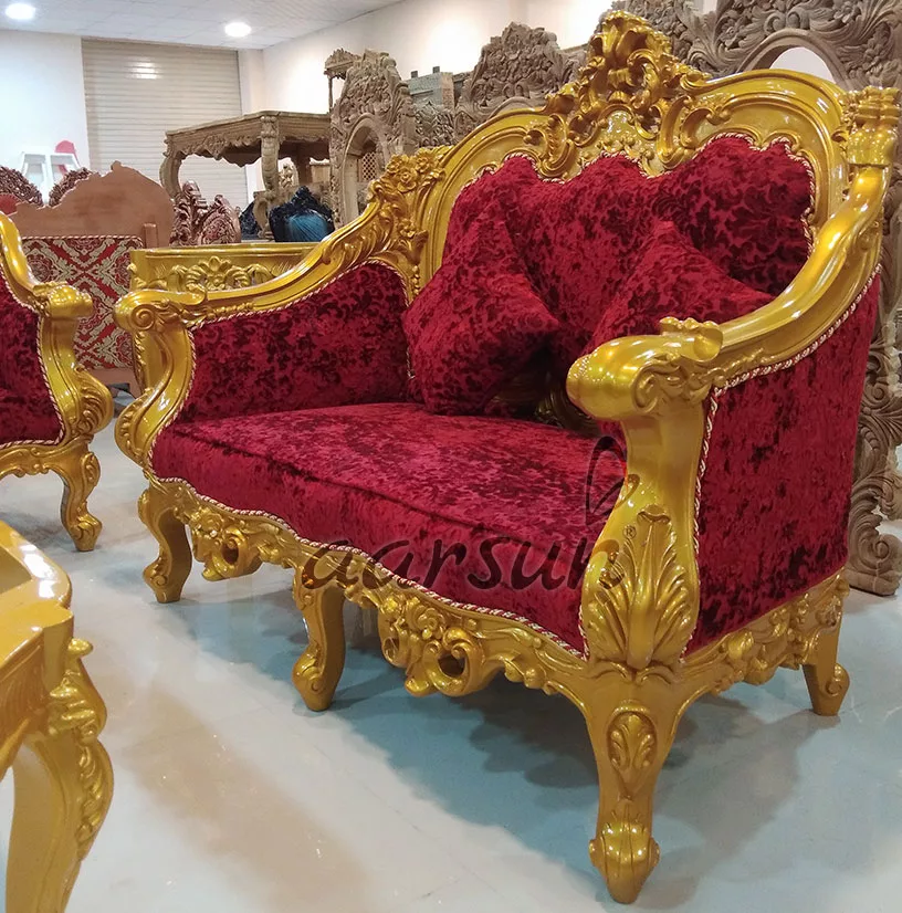 Gold Finish Royal look Sofa Set UH-SF-0024-C Aarsun
