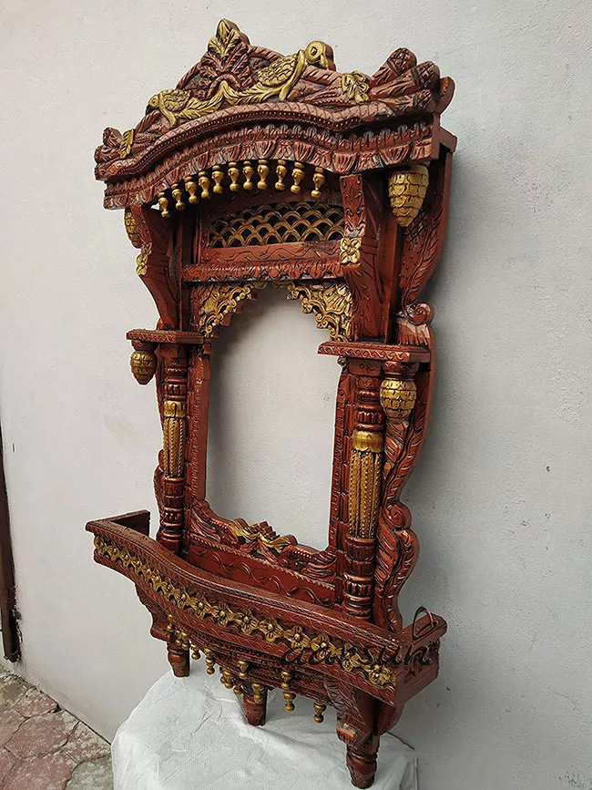 Hand-Carved Dual Polish Jharokha UH-JH-0013-B