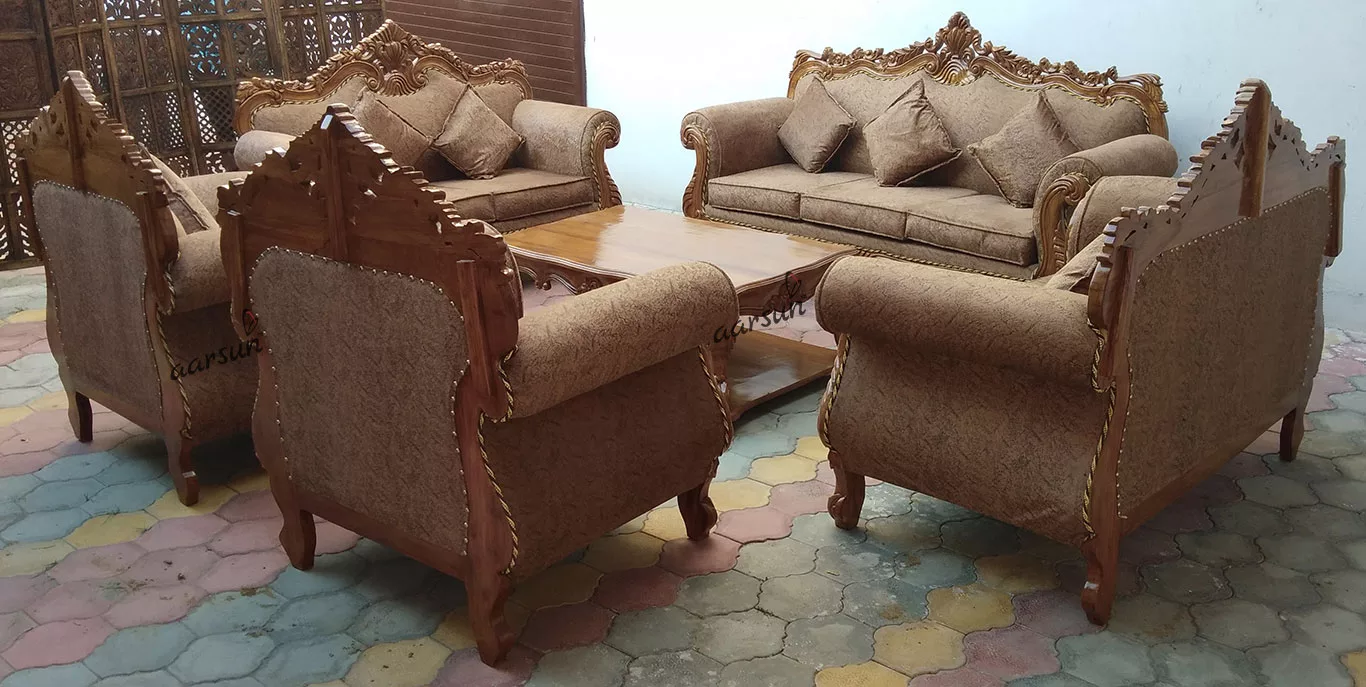 Hand Carved Wooden Sofa Set UH-SF-0001-B