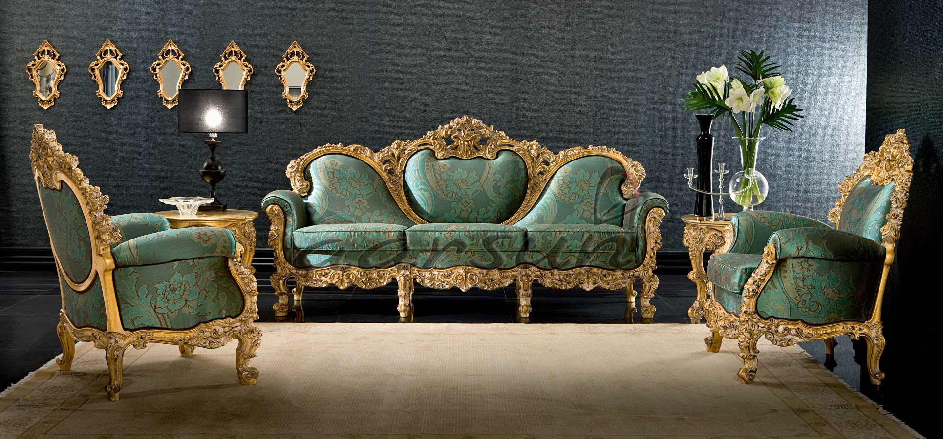UH-SF-0058-antique wood sofa
