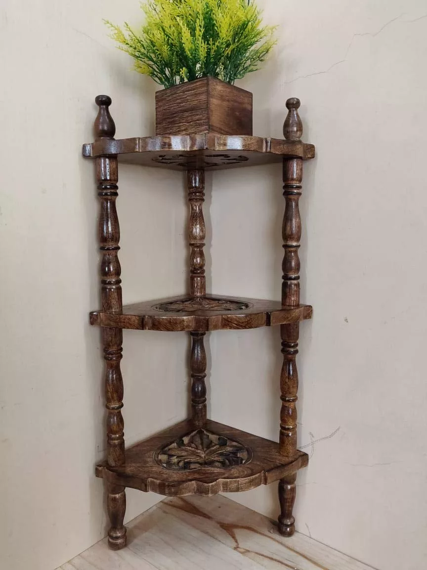 Image for Handmade Wooden Corner Stand UH-COR-0011-B