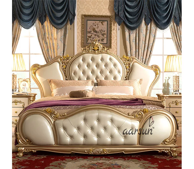 UH-BED-0035 Aarsun Wooden Double Bed Frame