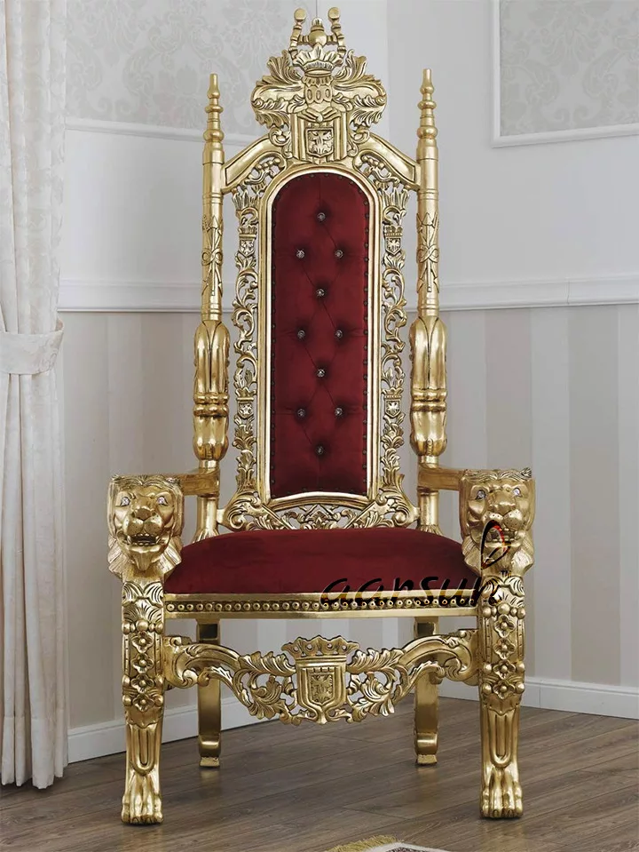 King Throne Chair with Golden Polish UH-CHR-0011-A