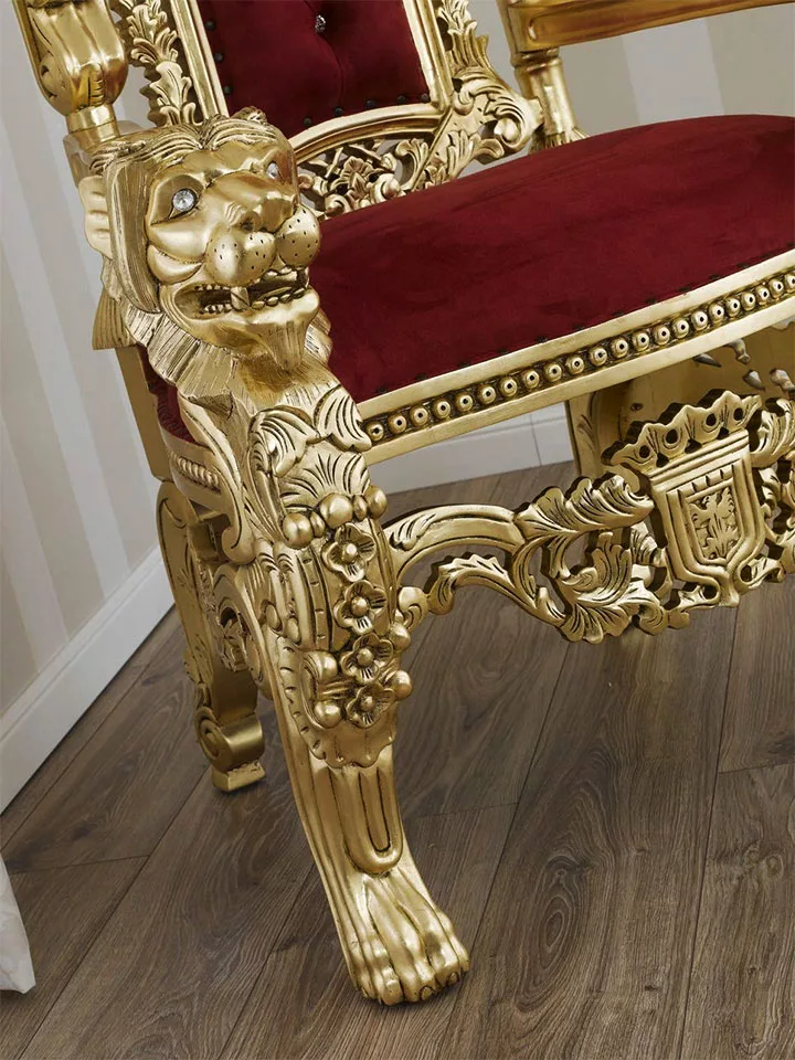 King Throne Chair with Golden Polish UH-CHR-0011-B