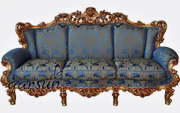 Luxury Sofa Set teak wood in gold finish UH-SF-0003-E