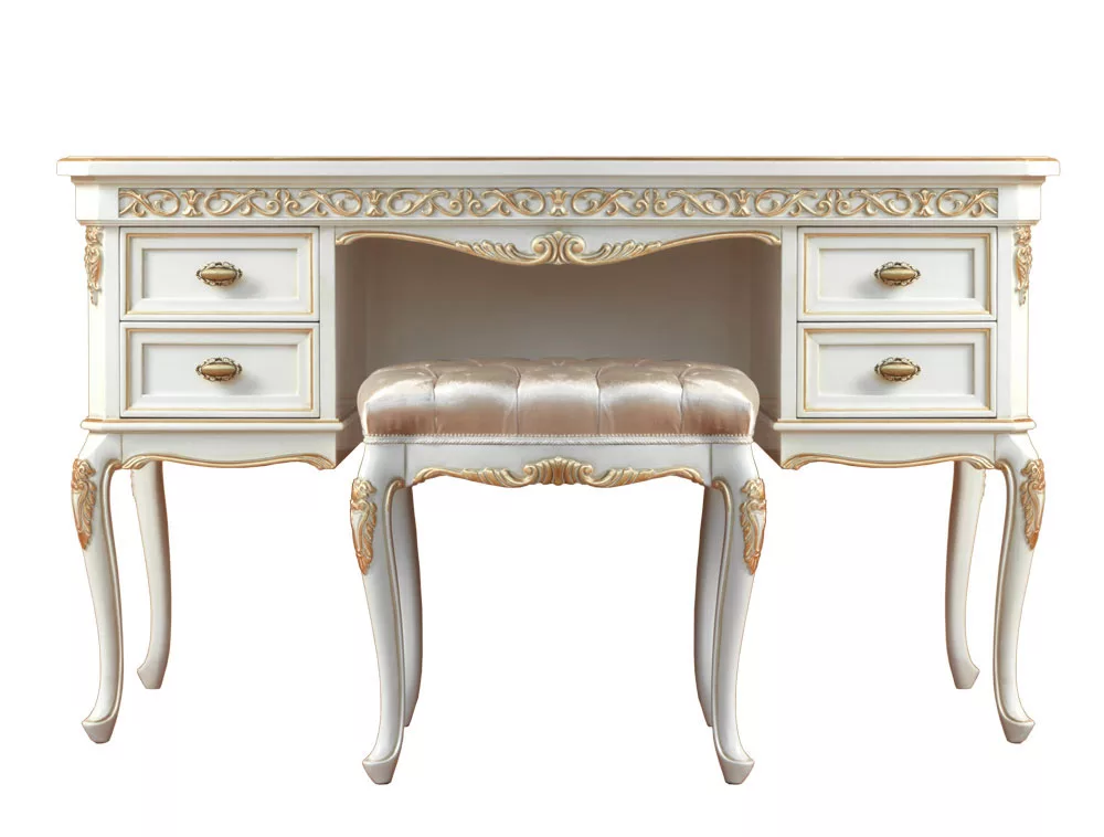 Luxury White Finish Dresser Table UH-DRSR-0031-A