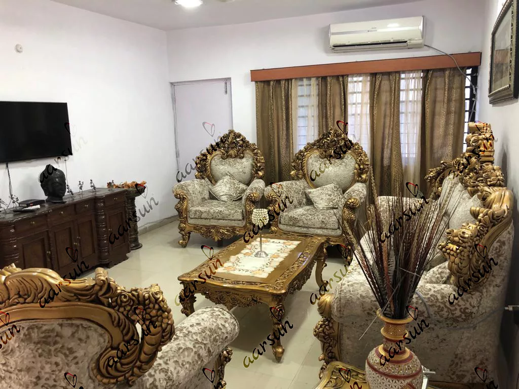 Maharaja Sofa Set 7 Seater Teak Wood UH-SF-0078-B