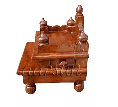 Wooden Chowki - Singhasan - Wooden Temple UH-CHWK-0013-A