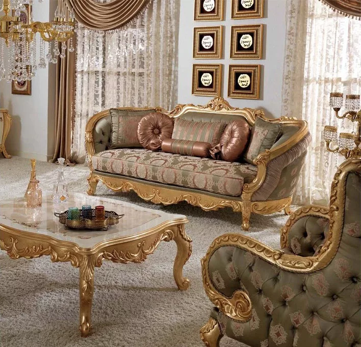 Premium Handmade Sofa Set, Royal Fabric UH-SF-0034-1