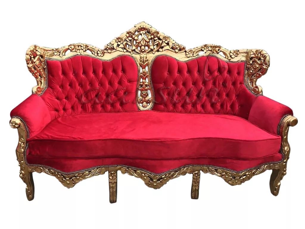 Royal Wood Sofa in Gold Finish UH-SF-0025-A