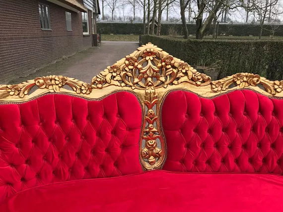 Royal Wood Sofa in Gold Finish UH-SF-0025-C