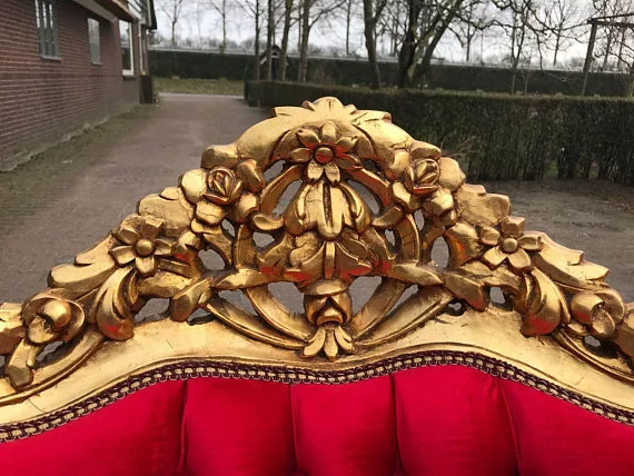 Royal Wood Sofa in Gold Finish UH-SF-0025-E