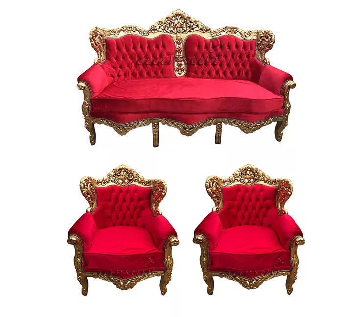UH-SF-0025-Royal Wood Sofa Set