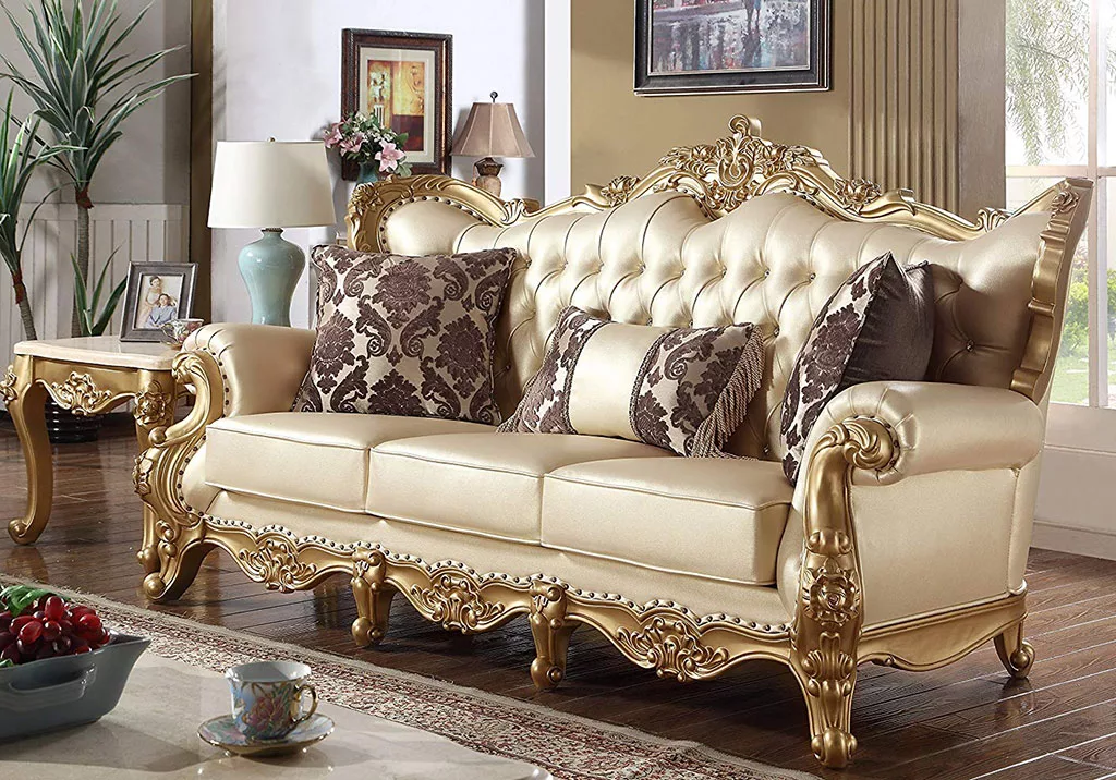 Traditional Sofa Set Antique gold finish UH-SF-0019-A