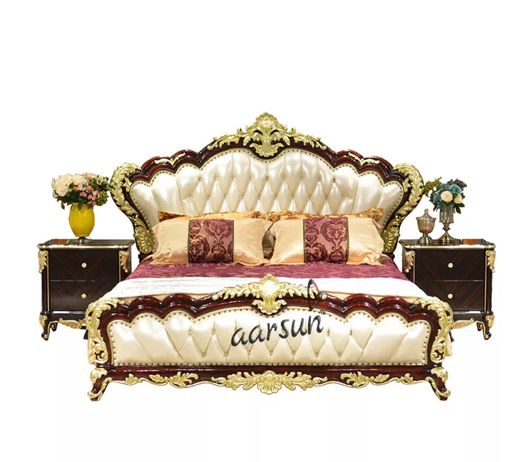 UH-BED-0040 Aarsun Wooden Double Bed