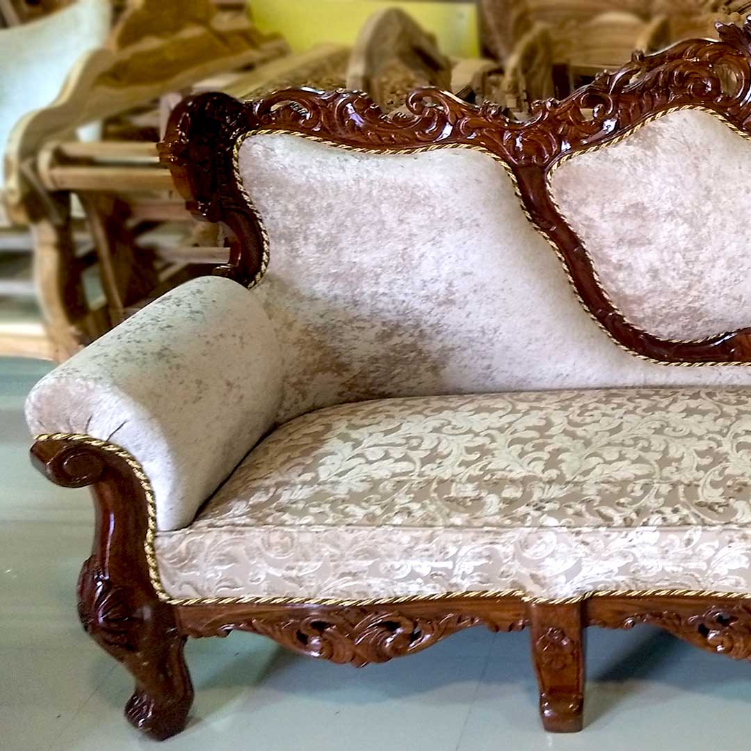 Hand Carved Sofa Set Sheesham Wood-A
