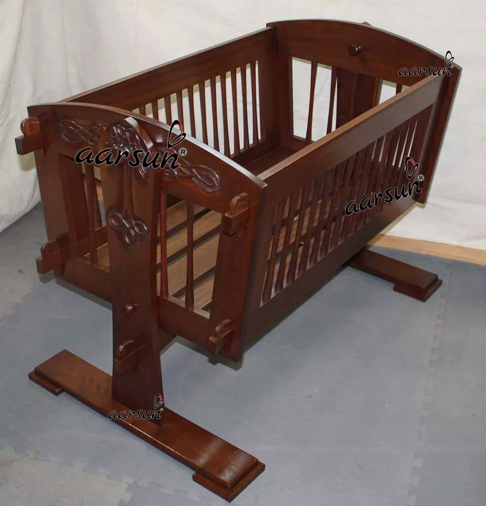 Traditional Handmade Wooden Baby Cradle