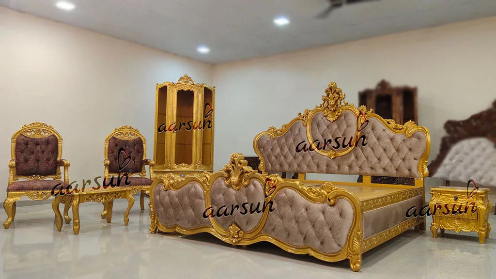 Metallic Gold Bed -Luxury Bedroom Furniture UH-YT-259-A