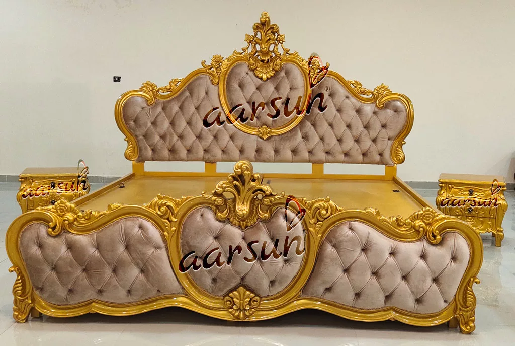 Metallic Gold Bed -Luxury Bedroom Furniture UH-YT-259-B