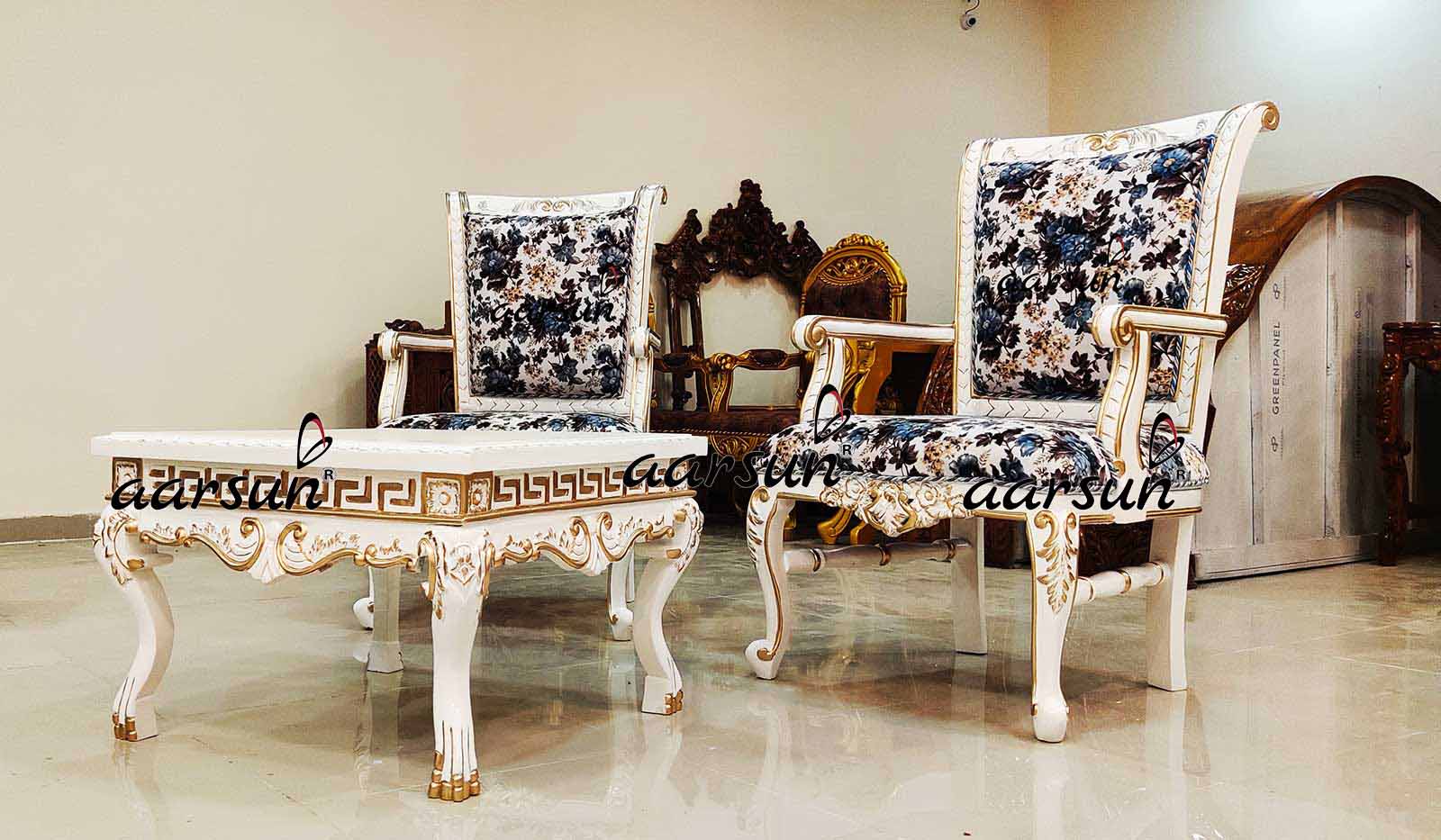 Royal Bedroom Set in White Polish